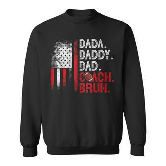 Dada Daddy Dad Coach Bruh Football Dad Usa Flag Fathers Day Sweatshirt - Thegiftio UK
