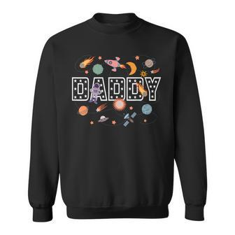 Daddy Of The Birthday Boy Outer Space Matching Family Party Sweatshirt - Thegiftio UK