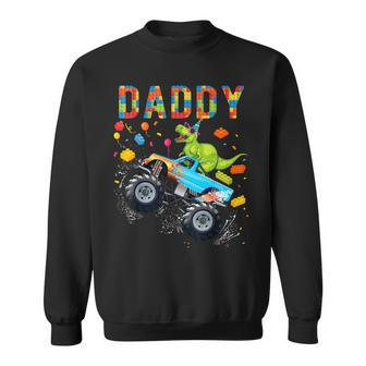 Daddy Building Blocks Monster Truck Dinosaur Birthday Sweatshirt - Thegiftio UK