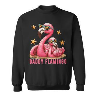 Daddy Flamingo Cute Pink Bird Summer Dad Father's Day Sweatshirt - Seseable