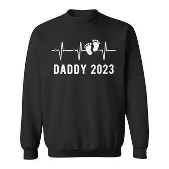 Daddy To Be New Dad First Time Daddy Heartbeat Daddy 2023 Sweatshirt - Monsterry AU