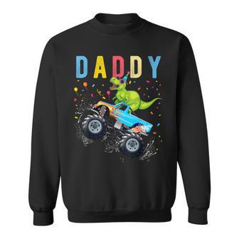 Daddy T Rex Dinosaur Monster Truck Birthday Family Matching Sweatshirt - Monsterry AU