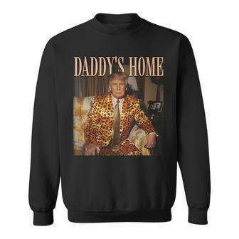 Daddy's Home Trump Trump 2024 Leopard Maga Sweatshirt - Seseable