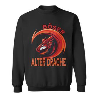 Damen Böser Alter Drache Lustiger Totenkopf Skull Papa Mit-Ausschnitt Sweatshirt - Geschenkecke