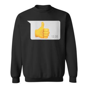 Damen Daumen Hoch X Thumbs Up -Ater Papa Nachricht Dad Message Mit-Ausschnitt Sweatshirt - Geschenkecke