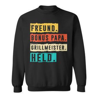 Damen Grillmeister Grillen Bonus Papa Mit-Ausschnitt Sweatshirt - Geschenkecke