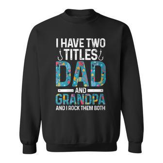 Damen Ich Habe Zwei Titel Papa Und Opa Großvater Mit-Ausschnitt Sweatshirt - Geschenkecke