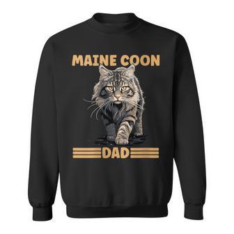 Damen Maine Coon Papa Katzenliebhaber Maine Coon Dad Mit-Ausschnitt Sweatshirt - Geschenkecke