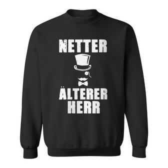 Damen Netter Älterer Herrater Papa Opa Geschenk Gentleman Mit-Ausschnitt Sweatshirt - Geschenkecke