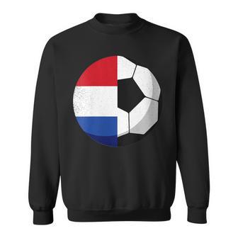 Damen Niederlande Flagge Niederländischer Papa Fußballtorwart Mit-Ausschnitt Sweatshirt - Geschenkecke