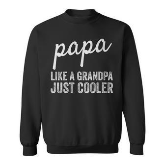 Damen Papa Wie Ein Opa Nur Cooler Mit-Ausschnitt Sweatshirt - Geschenkecke