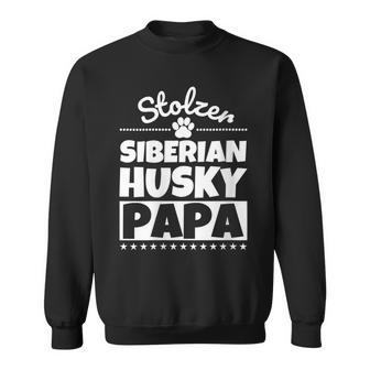 Damen Stolzer Siberian Husky Papa Mit-Ausschnitt Sweatshirt - Geschenkecke