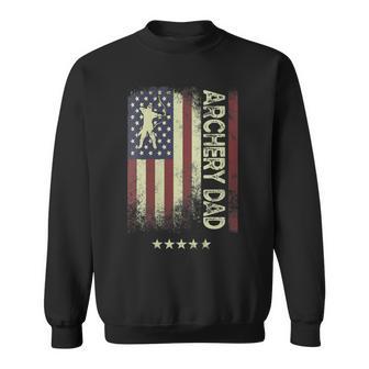 Damen Usa Amerikanische Flagge – Bogenschießen Papa Mit-Ausschnitt Sweatshirt - Geschenkecke