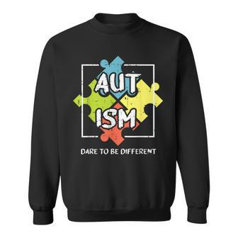 Dare To Be Different Autism Awareness Cute Puzzle Sweatshirt - Monsterry DE