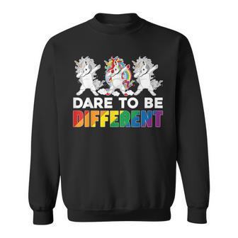 Dare To Be Different Dabbing Unicorn Lgbt Pride Gay Lesbian Sweatshirt - Monsterry DE