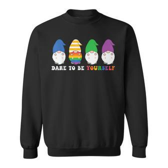 Dare To Be Yourself Cute Lgbt Pride Sweatshirt - Monsterry