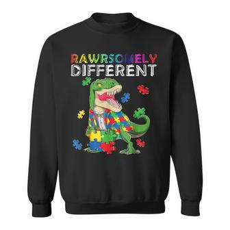 Dare To Be Yourself Different Autism Awareness Dinosaur Sweatshirt - Monsterry DE