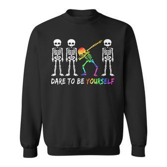 Dare To Be Yourself Cute Lgbt Pride Sweatshirt - Monsterry