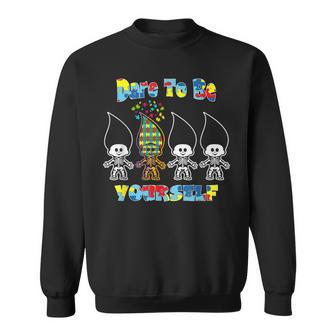 Dare To Be Yourself Puzzle Autism Awareness Month Sweatshirt - Monsterry DE