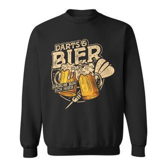 Darts Und Bier Darum Bin Ich Hier Dartspieler Dart Sweatshirt - Seseable