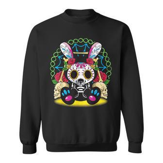 Day Of The Dead Dia De Los Muertos Bunny Sugar Skull Sweatshirt - Monsterry