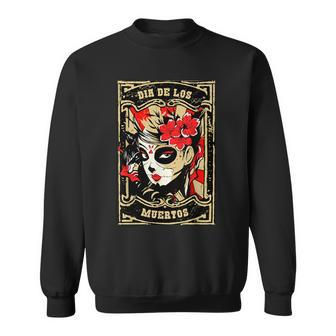 Day Of The Dead Sugar Skull Skeleton Vintage Dia Muertos Mexico Sweatshirt - Thegiftio UK