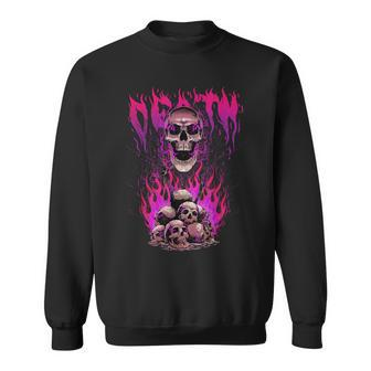 Death Creepy Skulls Religious Ritual Witchcraft Pagan Occult Sweatshirt - Monsterry