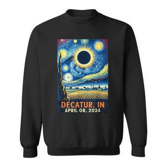 Decatur Indiana Total Solar Eclipse 2024 Starry Night Sweatshirt | Mazezy