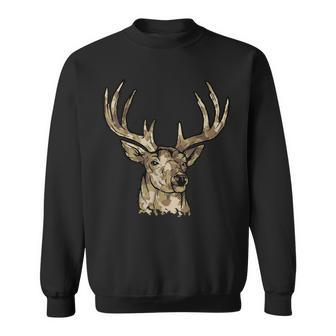Deer Gear For Hunters Camo Whitetail Buck Sweatshirt - Monsterry