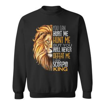 Never Defeat Me Strong Scorpio King Dads Zodiac Sweatshirt - Monsterry CA