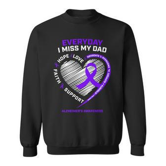 Dementia Products In Memory Dad Purple Alzheimers Awareness Sweatshirt - Monsterry CA