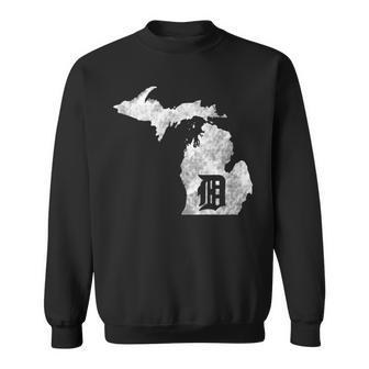 Detroit Michigan Motor City Midwest D Mitten Sweatshirt - Monsterry