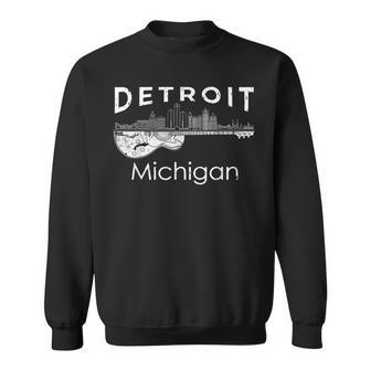 Detroit Souvenir Michigan Music Electric Guitar Sweatshirt - Monsterry