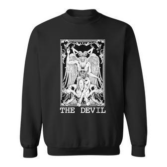 The Devil Horned Demon Tarot Card Witchy Satanic Occult Sweatshirt - Monsterry UK