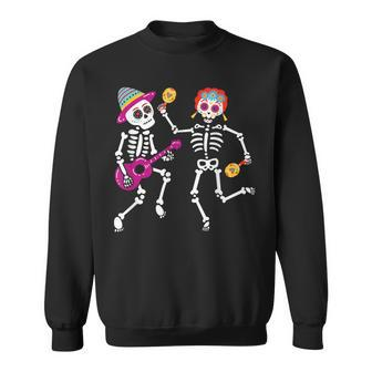 Dia De Los Muertos Dancing Skeleton Guitar Calavera Day Dead Sweatshirt - Monsterry DE