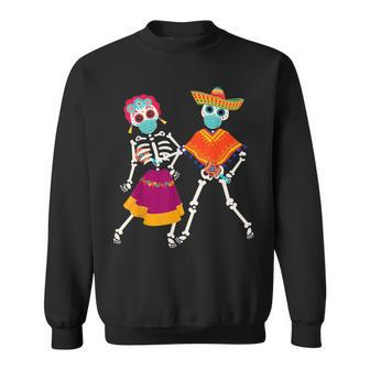 Dia De Los Muertos Day Of Dead 2022 Skull Dancing Couple Sweatshirt - Monsterry AU