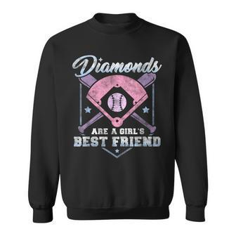 Diamonds Are A Girls's Best Friend Baseball T Sweatshirt - Monsterry AU