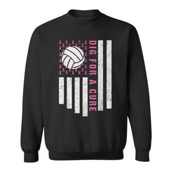 Dig For A Cure Breast Cancer Awareness Volleyball Pink Out Sweatshirt - Seseable