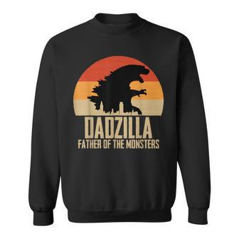 Dinosaur Dad Monsters Father's Day Dadzilla Dino Sunset Sweatshirt - Monsterry DE