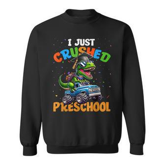 Dinosaur Just Crushed Preschool T Rex Riding Monster Truck Sweatshirt - Monsterry CA