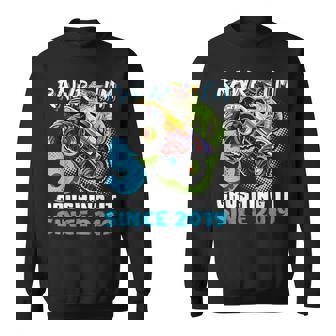 Dinosaur Monster Truck 5Th Birthday Party Boys Rawr I'm 5 Sweatshirt | Mazezy