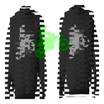 Dirt Bike Rider Tire Tracks Neon Green Youth Sweatshirt | Mazezy