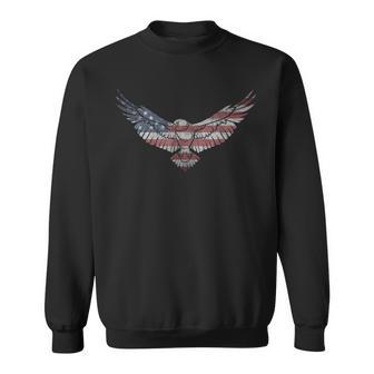 Distressed American Flag Eagle Fourth Of July 4Th Sweatshirt - Monsterry DE