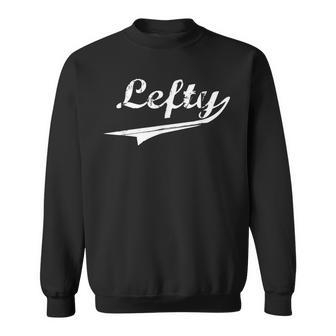 Distressed Lefty Baseball Style Sweatshirt - Monsterry DE