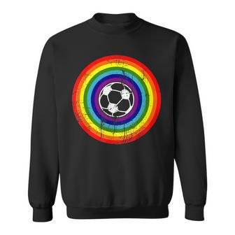 Distressed Lgbtq Soccer Gay Pride Sweatshirt - Monsterry AU