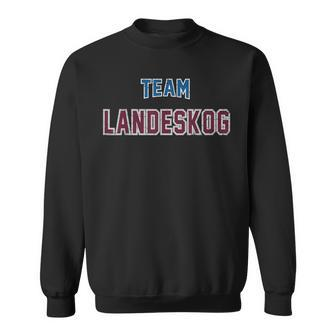 Distressed Team Landeskog Surname Proud Family Last Name Sweatshirt - Seseable