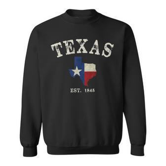 Distressed Texas State Flag Map Sweatshirt - Thegiftio UK