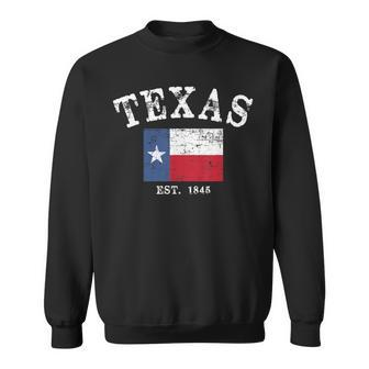 Distressed Texas State Flag Sweatshirt - Seseable
