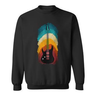 Distressed Vintage Style Guitars Musicians Music Retro Sweatshirt - Monsterry CA