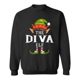 Diva Elf Group Christmas Pajama Party Sweatshirt - Thegiftio UK